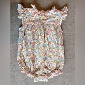 Shrimp and Grits Kids multicolor floral bubble romper